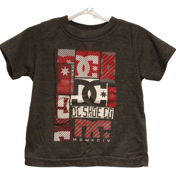 3/$20 🏷 DC Charcoal Grey Tshirt Size 24m - Picture 1 of 2